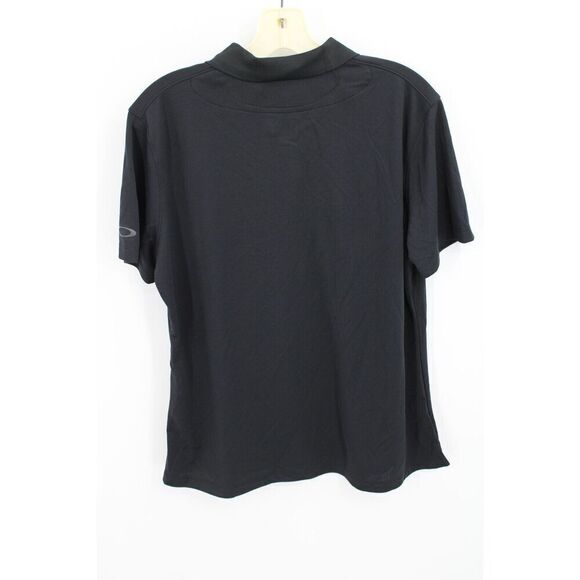Oakley WOMEN'S Large Regular Fit Hydrolix Black Short Sleeve Golf Polo Shirt - Picture 5 of 7
